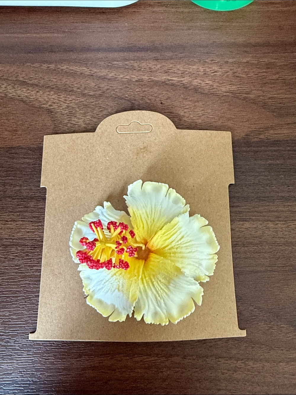 Yellow and White Hibiscus Hair Clip